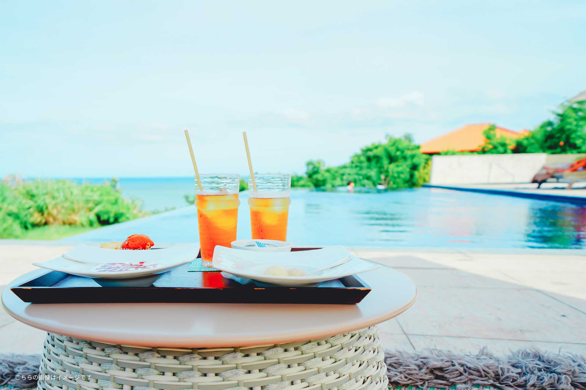 プライベートプールとサウナ付